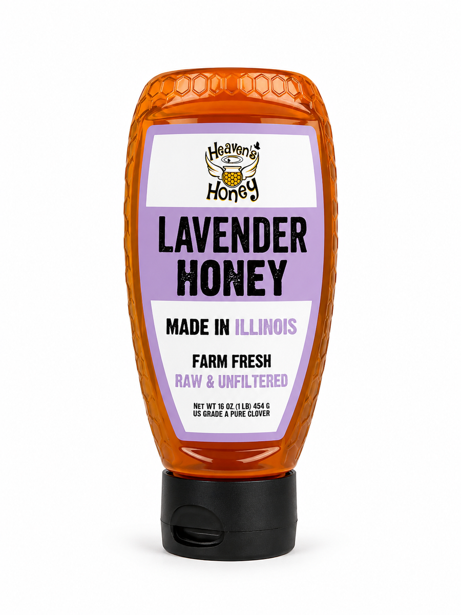 Lavender Infused Honey Squeeze Bottle – Pure Illinois Honey 1LB