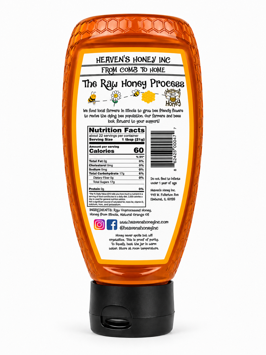 Orange Honey Squeeze Bottle – Heaven's Honey Inc.