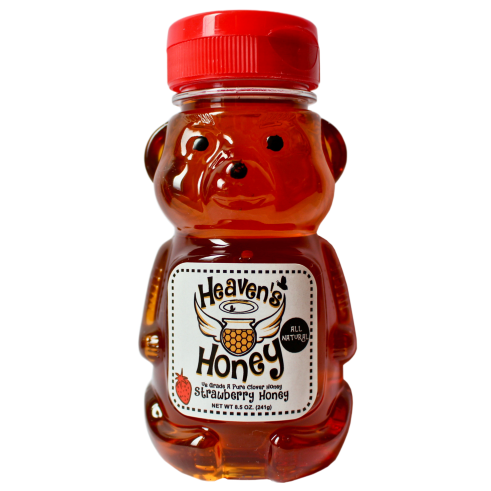 Strawberry Honey | Bear Bottle | Raw and Unfiltered Honey