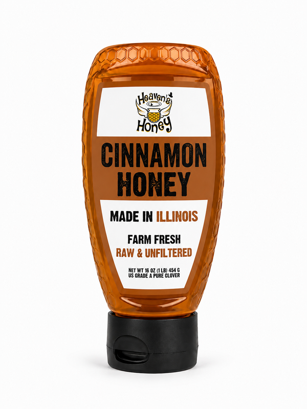 Cinnamon Infused Honey Squeeze Bottle – Pure Illinois Honey 1LB