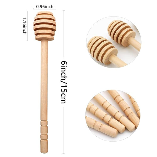 Wooden Honey Dipper Stick - 6 Inch