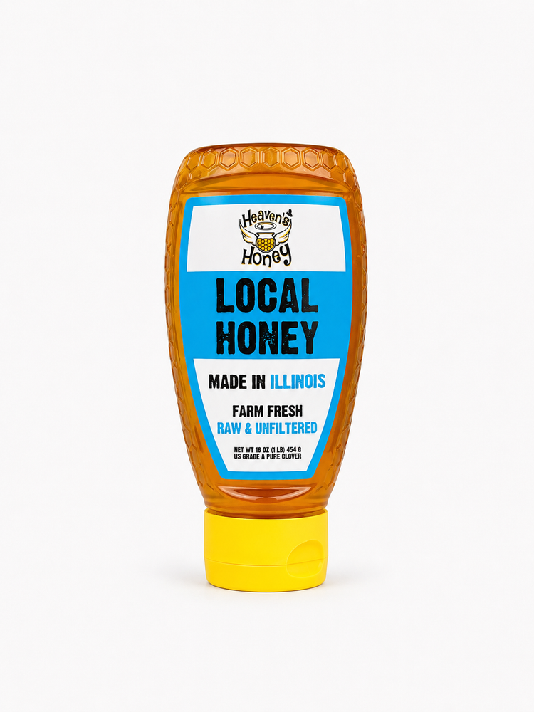 Local Clover Honey Squeeze Bottle | 100% Pure, Raw and Unfiltered