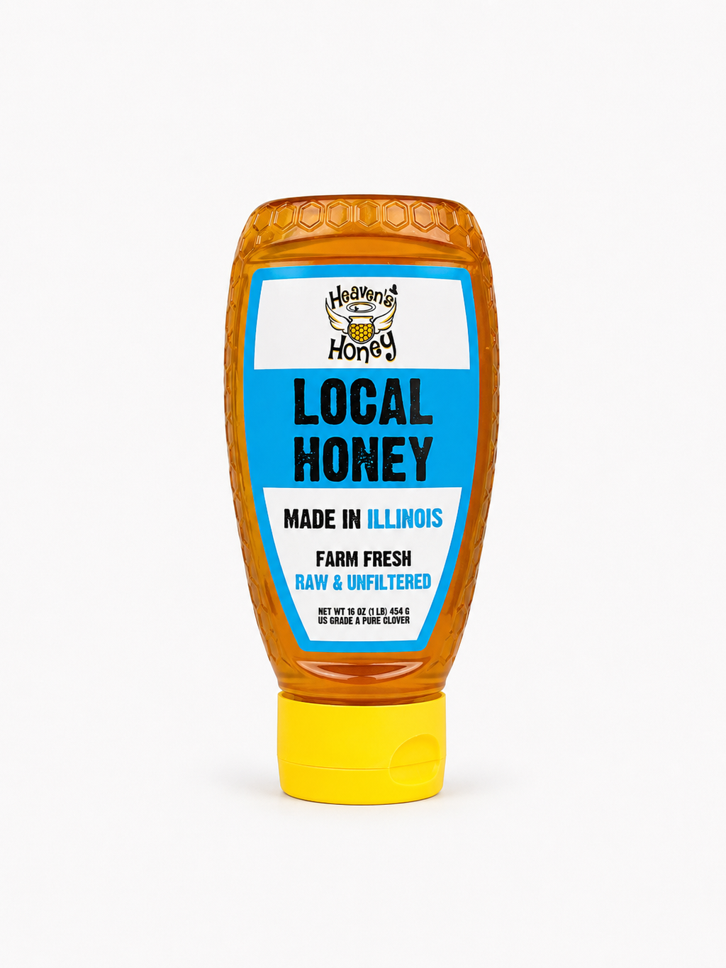 Local Clover Honey Squeeze Bottle | 100% Pure, Raw and Unfiltered