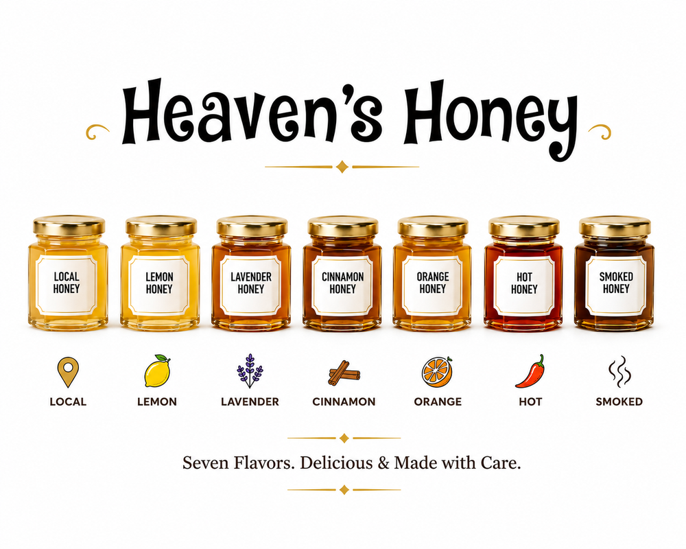 Mini Honey Jar Sampler, 7 Flavors – Heaven's Honey Inc.