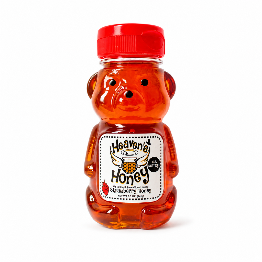 Strawberry Honey | Bear Bottle | Raw and Unfiltered Honey