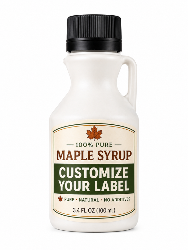 Custom Label Pure Maple Syrup 3.4 Oz- Freshly Tapped Wisconsin