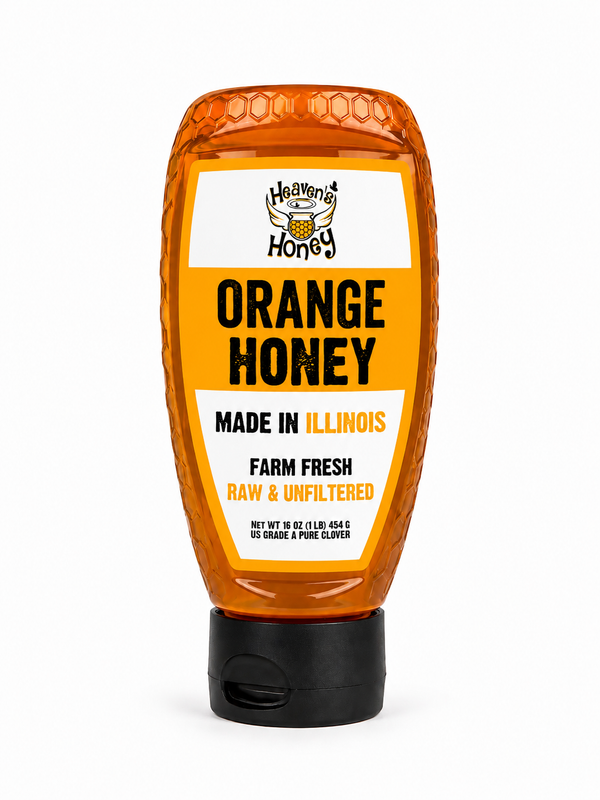 Orange Infused Honey Squeeze Bottle – Pure Illinois Honey 1LB