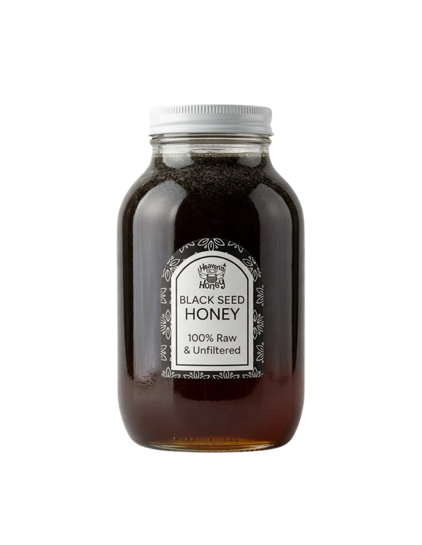 Blackseed Honey - Raw and Unfiltered 5 LB + Free Honey Dipper