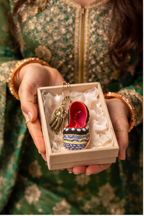 Heaven's Honey Hand-stitched Pakistani shoe keychain